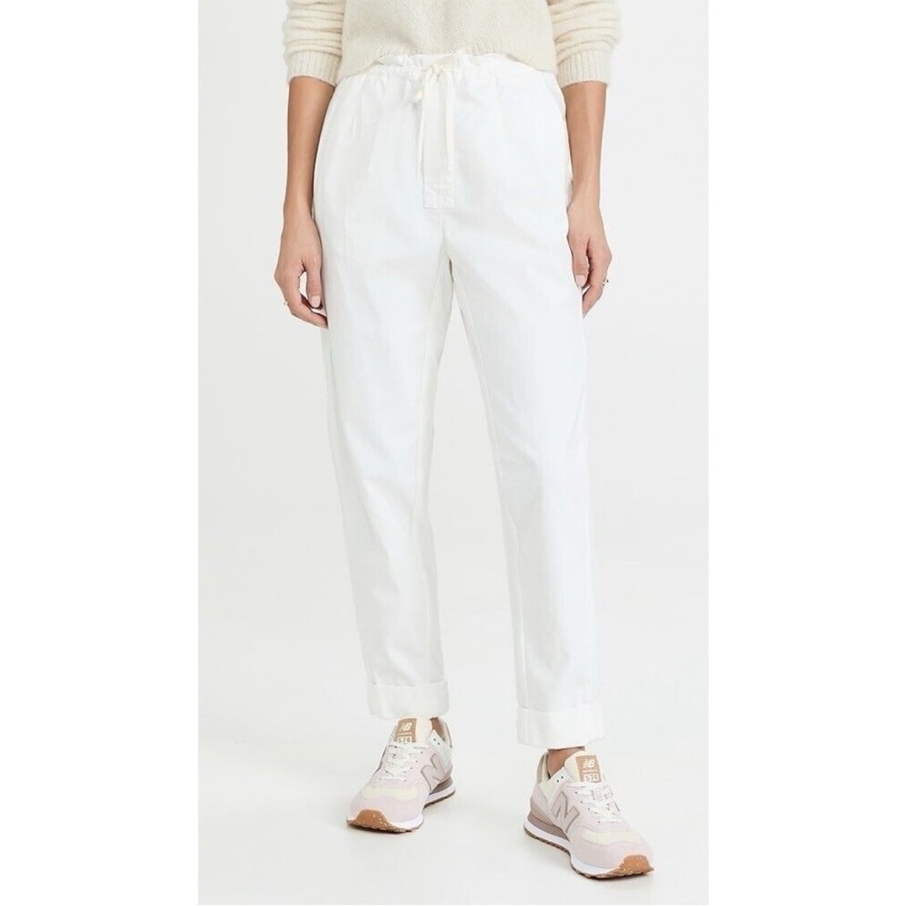 Alice and Olivia Liliana Cuffed White Paperbag Pants Medium